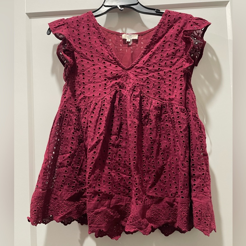 Burgundy baby doll top